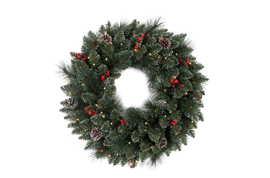 Rustic Pinecone and Berry Christmas Wreath - Customizable Sizes