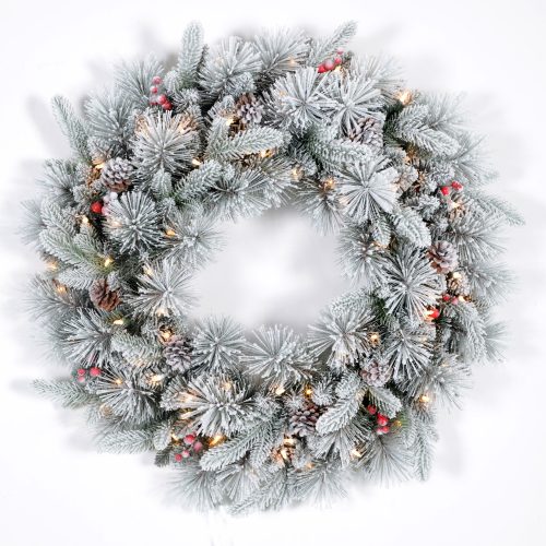 Flocked Christmas Wreath- Volume Purchases& Discounted Wholesale