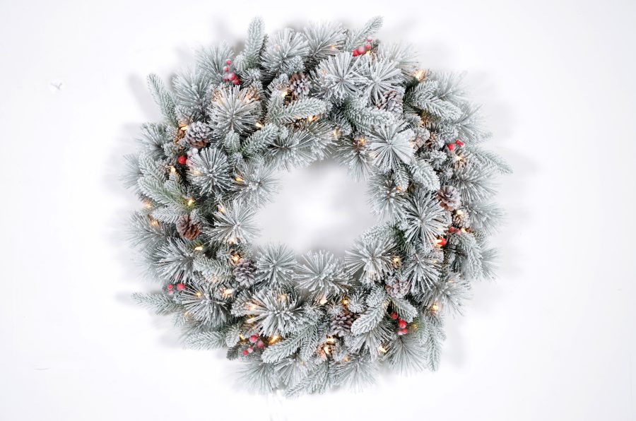 Flocked Christmas Wreath- Volume Purchases& Discounted Wholesale