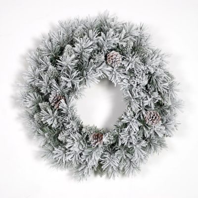 Flocked Christmas Wreath- Volume Purchases& Discounted Wholesale