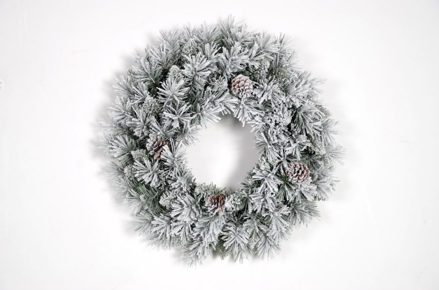 Flocked Christmas Wreath- Volume Purchases& Discounted Wholesale