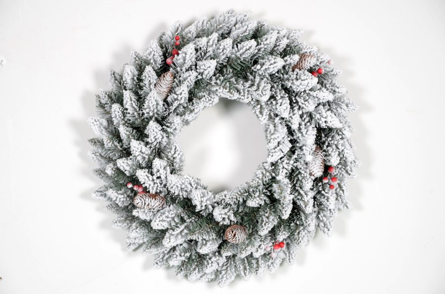 Flocked Christmas Wreath- Volume Purchases& Discounted Wholesale