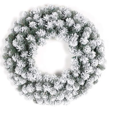 Flocked Christmas Wreath- Volume Purchases& Discounted Wholesale