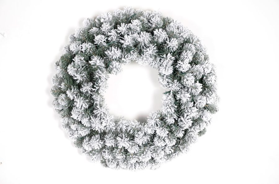 Flocked Christmas Wreath- Volume Purchases& Discounted Wholesale