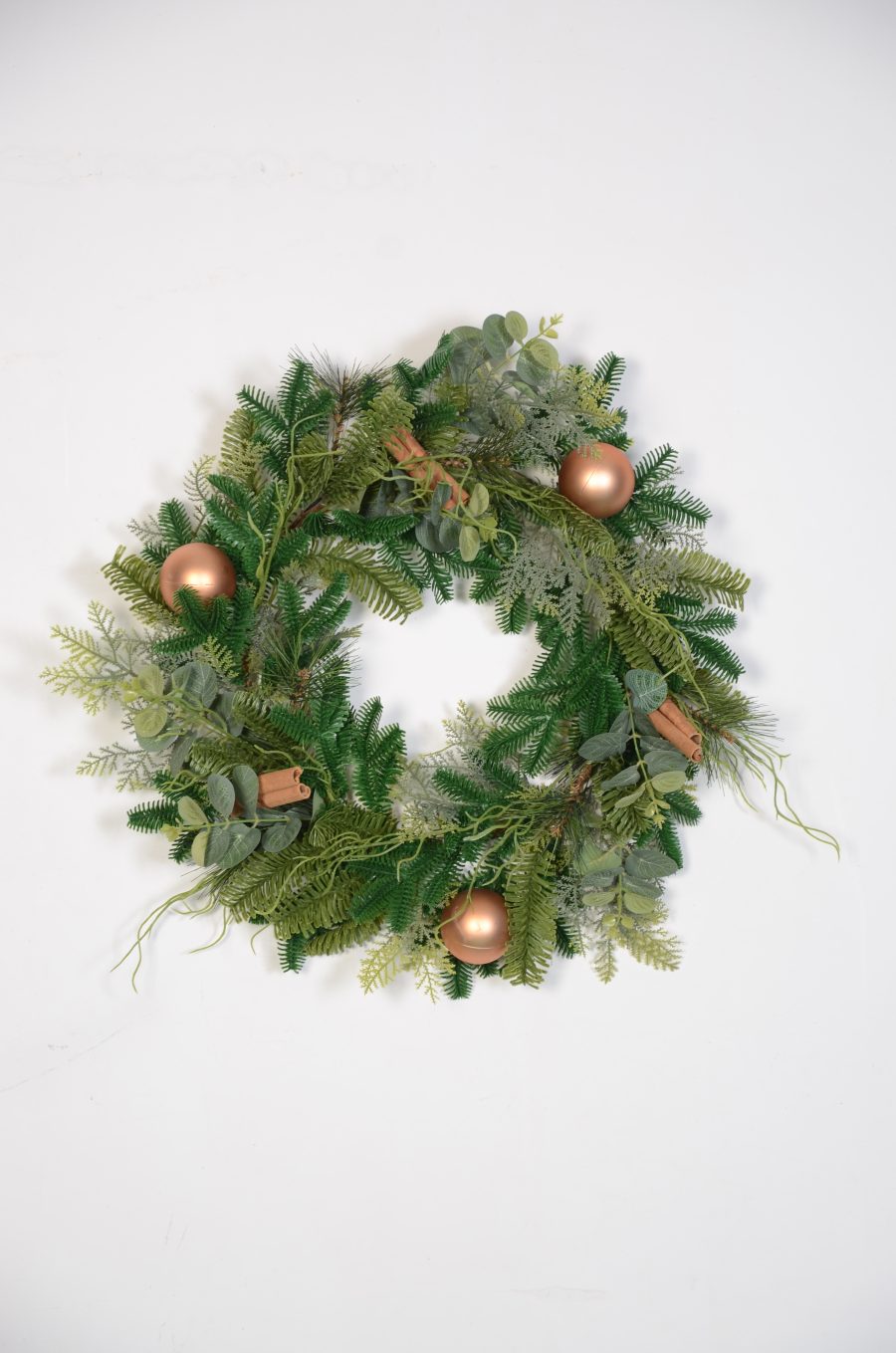 Custom-Sized Christmas Wreath with Shatterproof Plastic Baubles